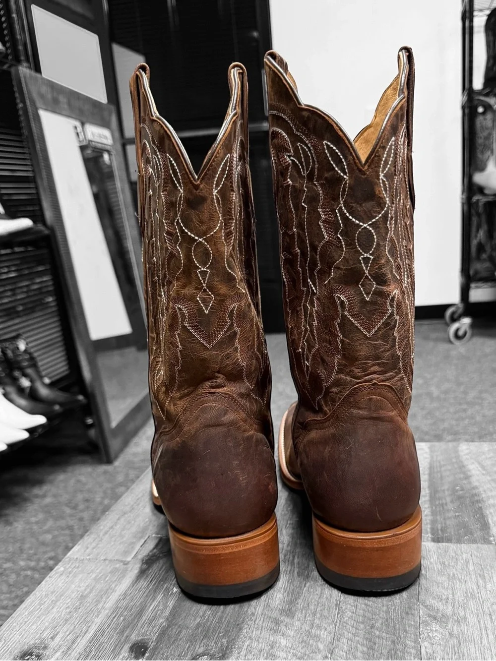 JB DILLON Western Boots Mens 12 EE Brown Goat Leather Cowboy JBM3208